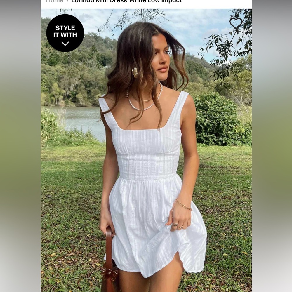 Light and flowy white sundress.